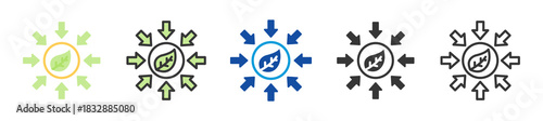 environmental impact icon set multi style various collection