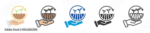 sustainable agriculture icon set multi style various collection