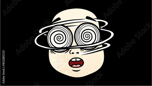 Hypnotic State A Person's Dizzying Experience with Swirling Eyes