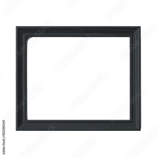 Simple black picture frame with white background