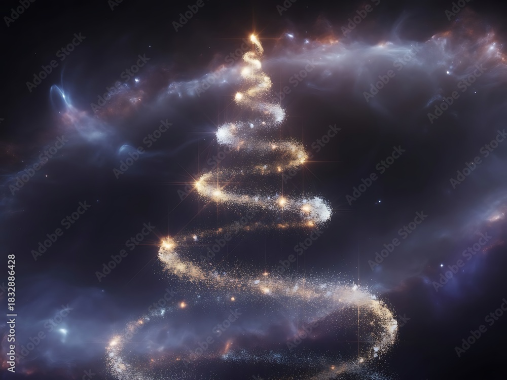Obraz premium Cosmic Dust Christmas Tree