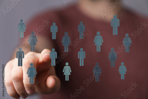 Hand pointing at human netw...