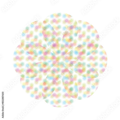 Abstract Floral Circle of Concentric Colorful Spirals