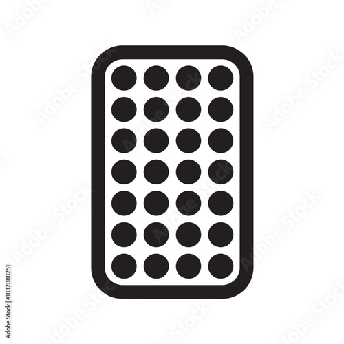 Pill blister pack icon simple flat vector illustration isolated on white background for medical or pharmaceutical use