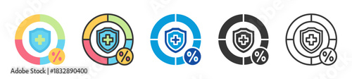 coinsurance rate icon set multi style various collection