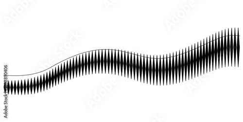 Abstract Black and White Wavy Line Graphics with Sound or Vibration Effect