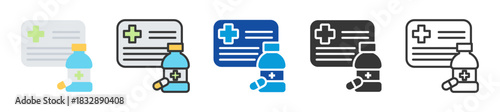prescription drugs icon set multi style various collection
