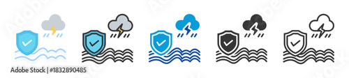 catastrophe insurance icon set multi style various collection