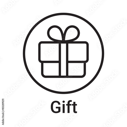 Gift icon. Vector line symbol for a website, product card, presentation and mobile app, packaging or instruction. Editable outline sign