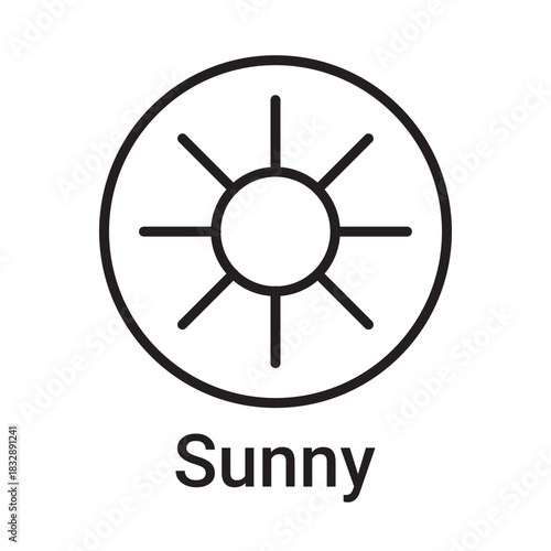 Sunny icon. Vector line symbol for a website, product card, presentation and mobile app, packaging or instruction. Editable outline sign