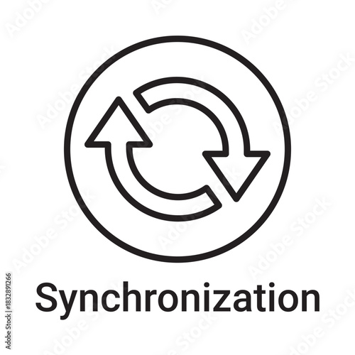 Synchronization icon. Vector line symbol for a website, product card, presentation and mobile app, packaging or instruction. Editable outline sign