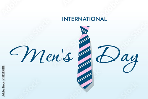Men's holiday banner flat vector for international men's day