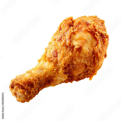 Crispy Fried Chicken Drumstick Served on a Plain Background for Food Lovers