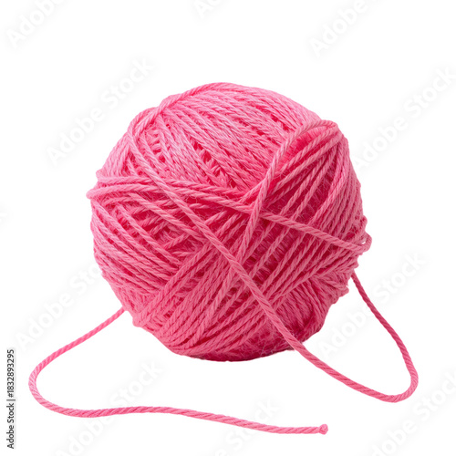 Bright Pink Yarn Ball Ready for Creative Crafting Projects