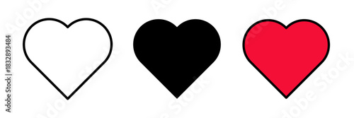 Heart emoji icon clean, rounded heart shape styled like a classic emoji, with smooth curves and a simple minimal look.