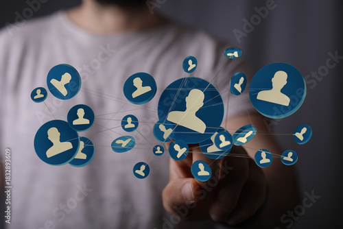 A digital HR network illust...