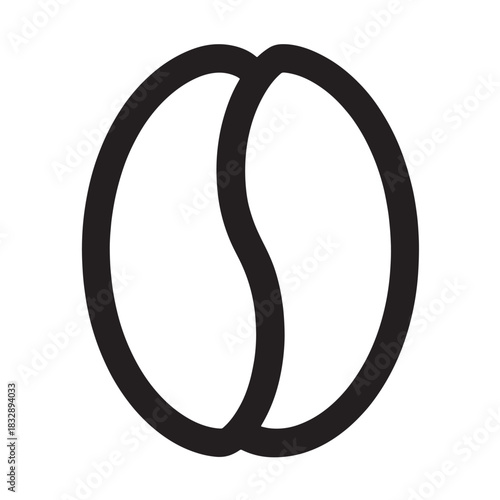 Coffee bean icon simple line art vector illustration isolated on white background for cafe or product design