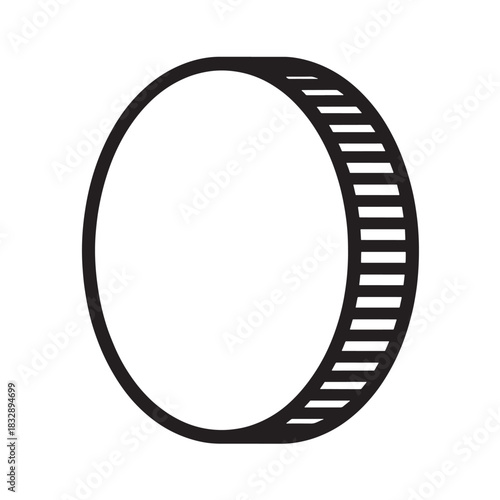 Simple eclipse icon flat vector illustration of a dark circle covering a light circle isolated on white background