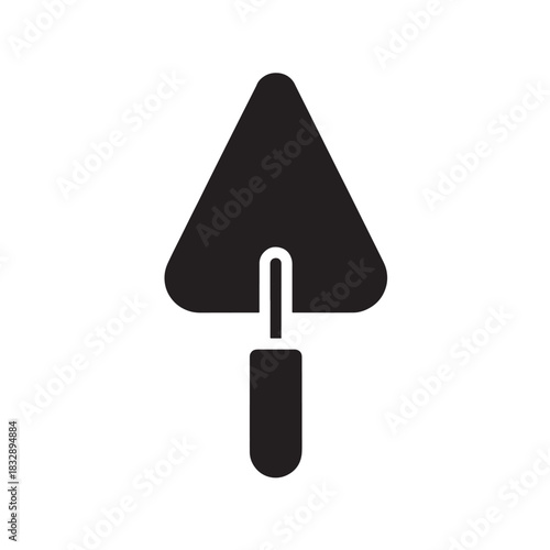 Trowel icon simple flat vector glyph construction tool isolated on white background