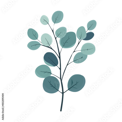An Imaginary 2D flat icon eucalyptus leaf, modern element in vector and EPS format_clean vector_isolated on a white background, An Icon clipart set