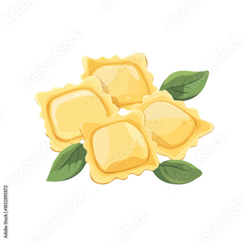 An Imaginary 2D flat icon ravioli pieces, modern element in vector and EPS format_clean vector_isolated on a white background, An Icon clipart set