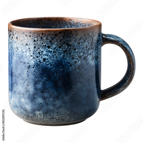 Beautiful Handmade Coffee Mug With Unique Glaze in Deep Blue Tones
