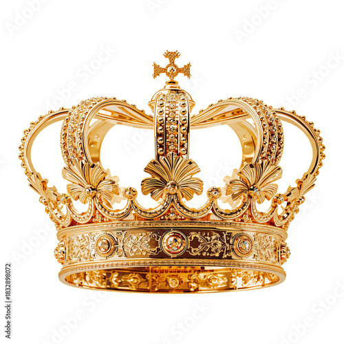 Golden Crown With Intricate Designs for Royal Celebrations and Ceremonies
