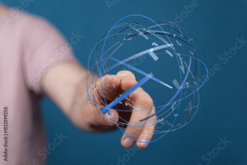 Hand reaching out to a digi...