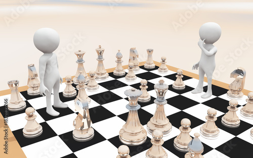 3D Figuren mit Schachspiel