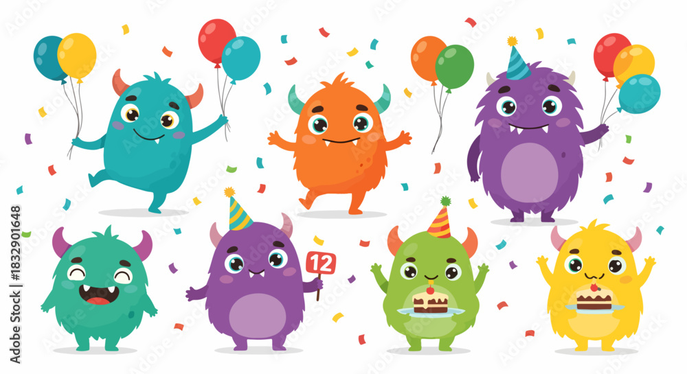 Naklejka premium set of funny animals