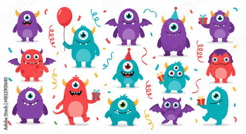 Fun, friendly monsters for kids, playful designs for children's projects