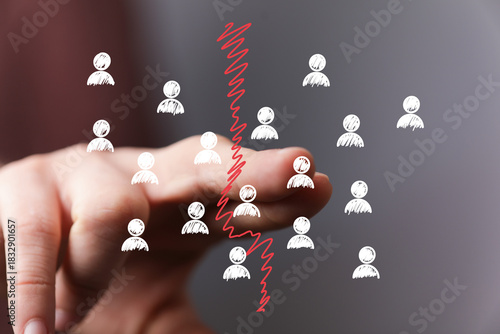 Hand separating group of pe...