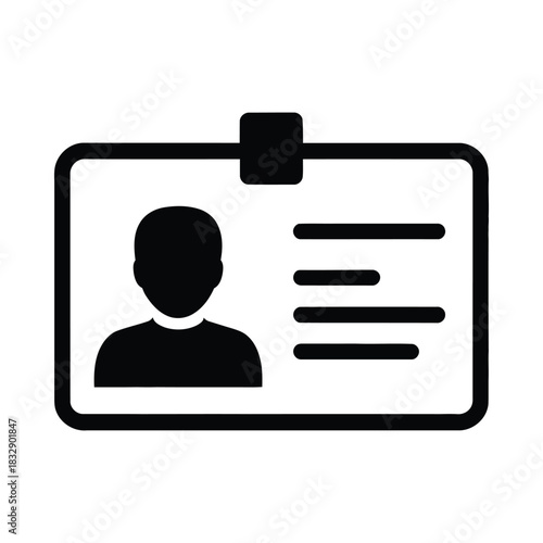 Simple icon of a person identification card