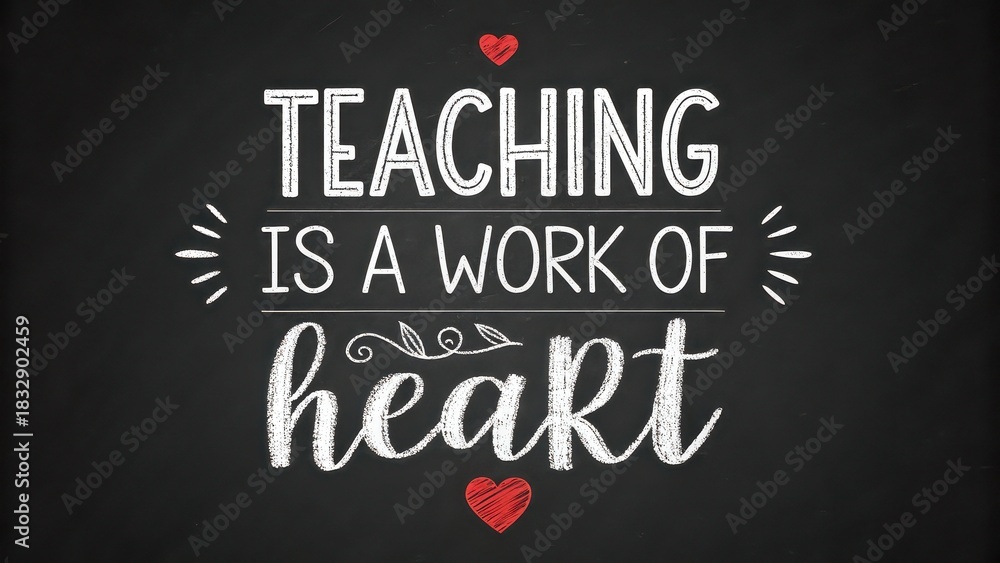 Fototapeta premium Inspiring teaching quote for educators and students alike, celebrating the passion and dedication that goes into education with heartfelt design