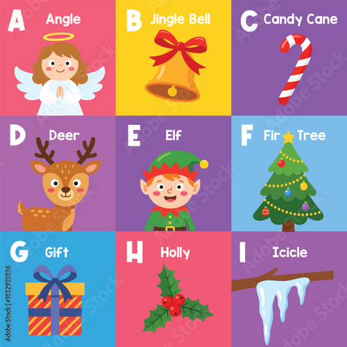 Festive Christmas A to I Alphabet Learning Game for Young Children