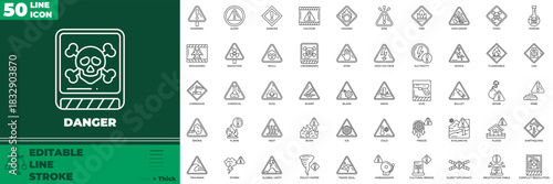 Danger Line Editable Icons set
