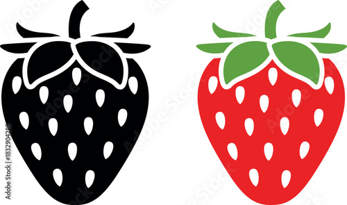 Abstract berry. Strawberry logo. Isolated strawberry on white background