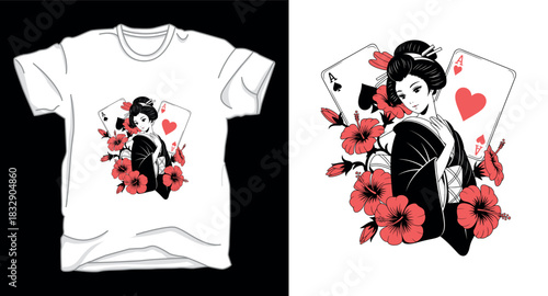 Anime graphic vector art t-shirt design print template