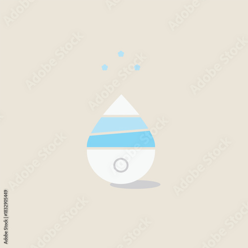 アロマ機能付きしずく型加湿器のイラスト