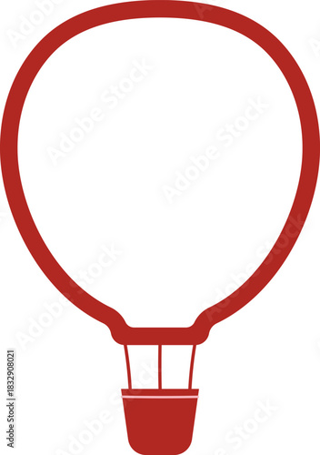 Hot Air Balloon Outline Emblem