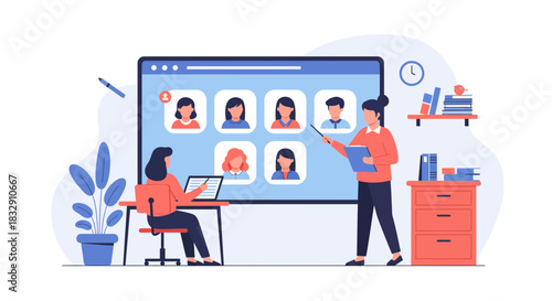 Online Meeting Illustration