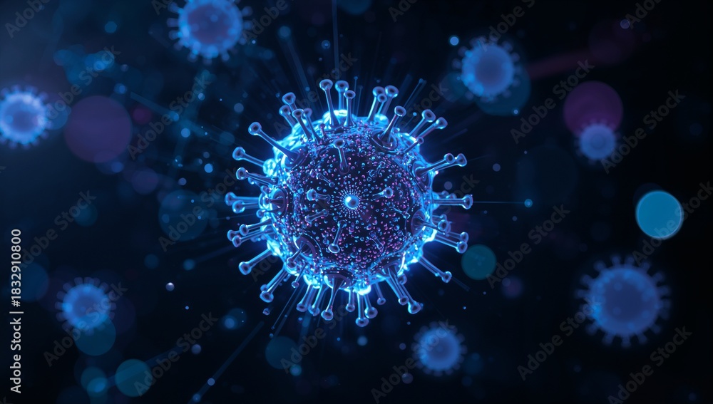 Fototapeta premium 3D Visualization of Virus Illustrating Complex Structure and Detail