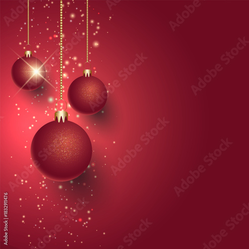 Elegant Christmas background with hanging baubles design