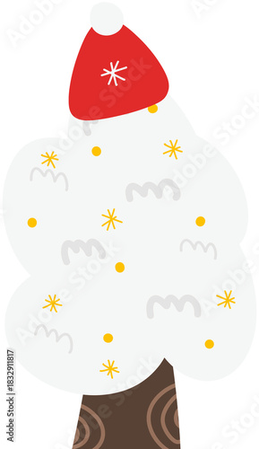 Hand Drawn Christmas Tree Decorations, Cute Line Illustration