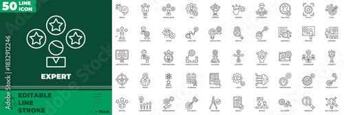 Expert Line Editable Icons set