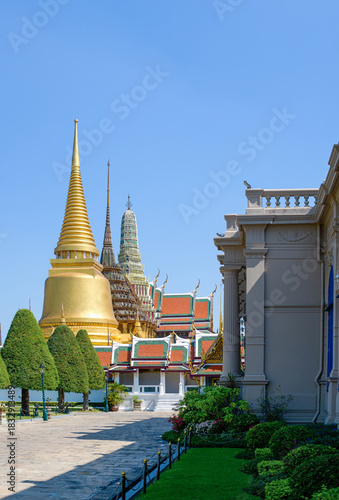 Wat Phra Kaew, on the banks of the Chao Phraya River, Bangkok, Thailand