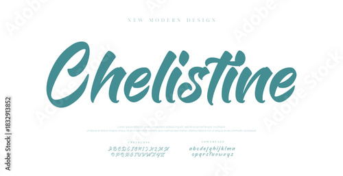 Creative sans serif alphabet ligature display font vector. Modern typography style illustration