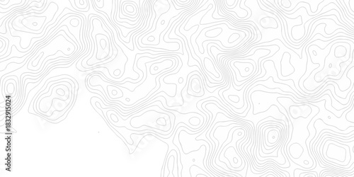 white topography map geography relief diagram texture design. Topography white background and black line world map texture design. Lines Topographic contour lines grid map seamless pattern.	