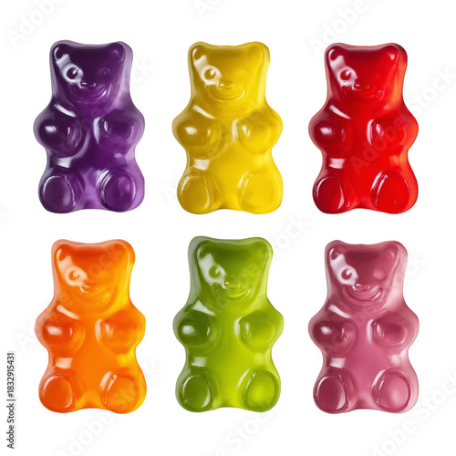 Colorful Gummy Bears Arranged in a Fun Display
