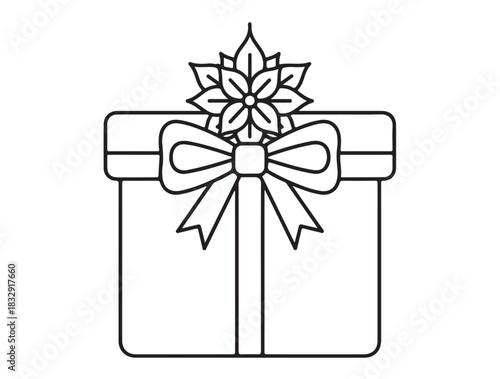 Reindeer Head Outline Line outline in silhouette white background.